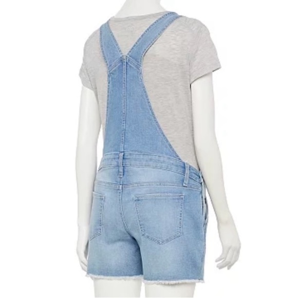 Maternity Sonoma Goods For Life® Denim Shortalls Light Wash Size 12 MAT - Picture 2 of 3